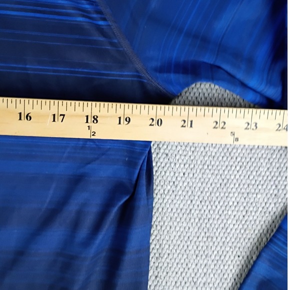 Under Armour Loose Pullover Mens M Blue Striped HeatGear 1/4 Zip Performance - Picture 7 of 9
